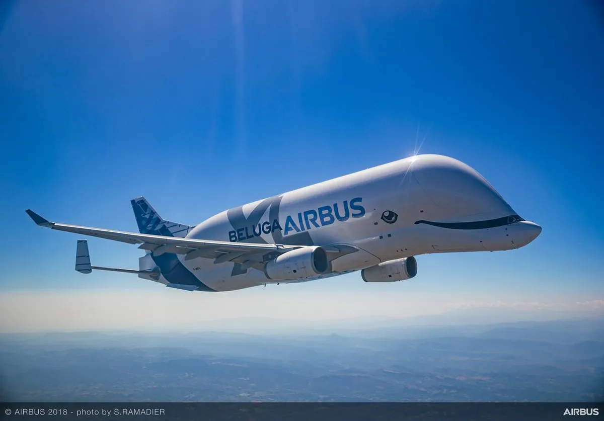 Up there in the sky: it's the Big Beluga